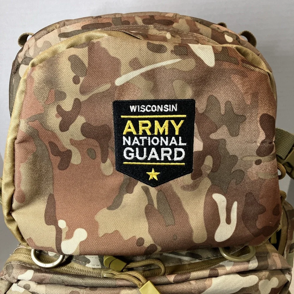 US Army National Guard WI Camo Backpack Tactical MOLLE Field Bag Expandable Gear